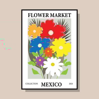 Flower market vintage background vector