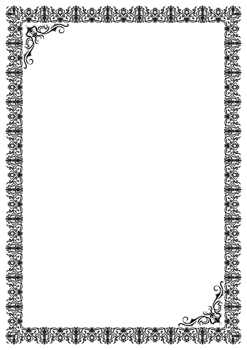 black elegant complex pattern frame and a classic, abstract vintage corner png