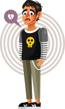 Man Crying Broken Heart Illustration vector