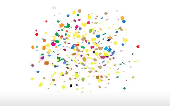 Confetti Celebration. Celebration or festival colorful background template with falling paper confetti and ribbons vector
