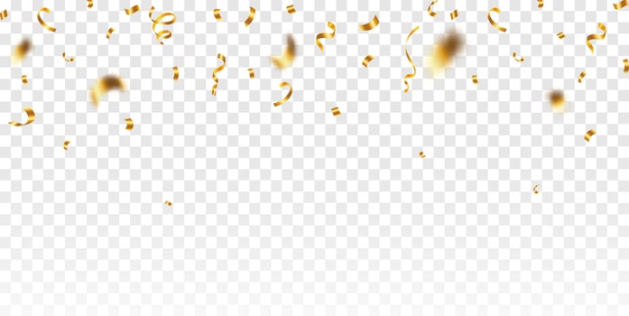 Celebration confetti background. Confetti illustration of golden confetti for a fun party background. fun decoration vector