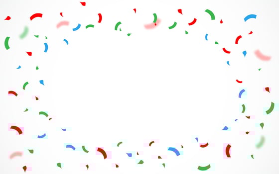 Celebration background with colorful confetti festive party decorations, Illustration of confetti on white background. birthday, party, holiday, illustration vector