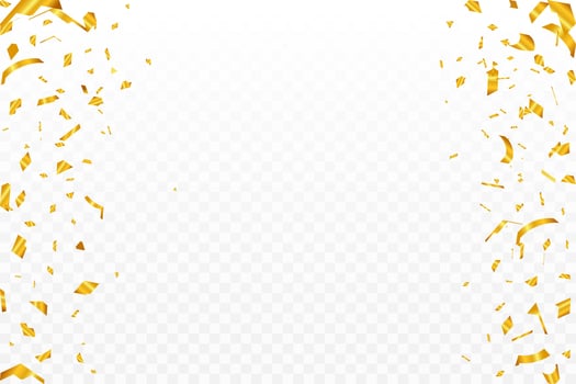 Celebration background template with gold confetti illustration vector