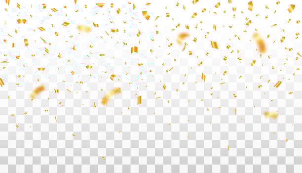 Falling confetti on a white background. birthday wishes confetti banner illustration vector