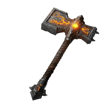 Ornate Metal Warhammer with Glowing Inlay png