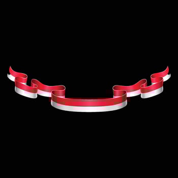 Indonesian Flag Ribbon Banner vector