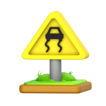 Slippery When Wet Sign 3D Icon png