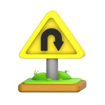 U Turn Sign 3D Icon png