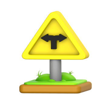 T Junction Sign 3D Icon png