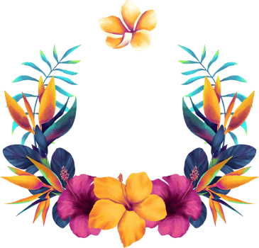 Vibrant Orchid Flora Watercolor Wreath Illustration png