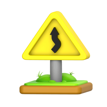 Reverse turn left Sign 3D Icon png