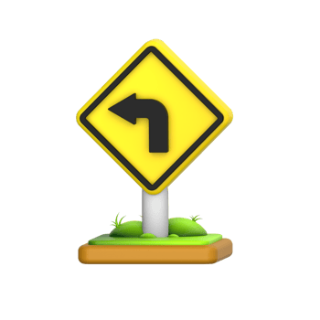 Left Turn 3D Icon png