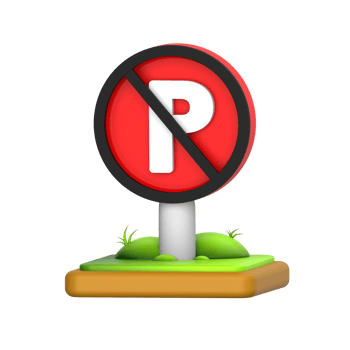 No Parking Sign 3D Icon png