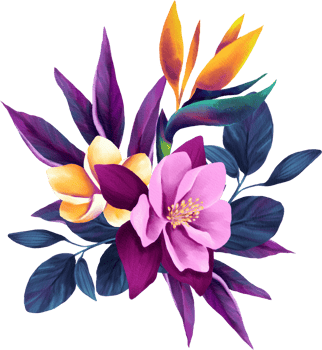 Vibrant Orchid Flora Watercolor Illustration png