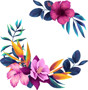 Vibrant Orchid Flora Watercolor Wreath Illustration png