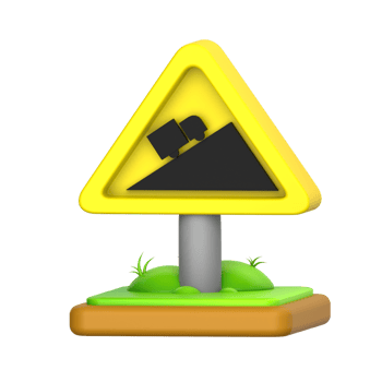 Hill sign 3D Icon png