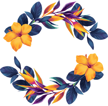 Vibrant Orchid Flora Watercolor Wreath Illustration png