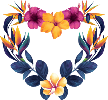 Vibrant Orchid Flora Watercolor Wreath Illustration png