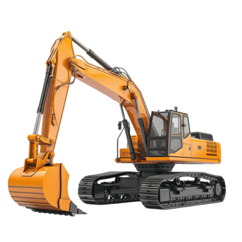 Excavator Technology on Transparent Background AI-Generative png