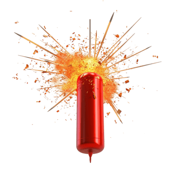 Red Fire Extinguisher Exploding AI-Generative png