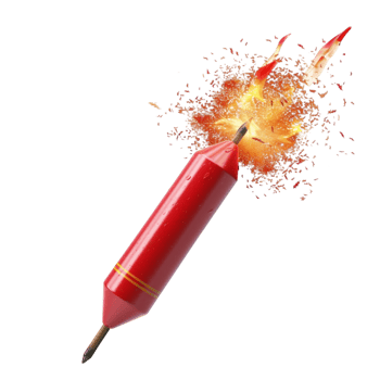 Burning Red Pencil AI-Generative png