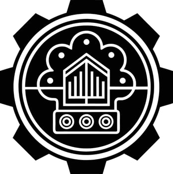 Tech Services Logo illustration black and white vector