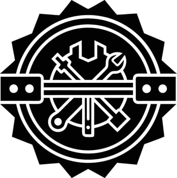 Tech Services Logo illustration black and white vector