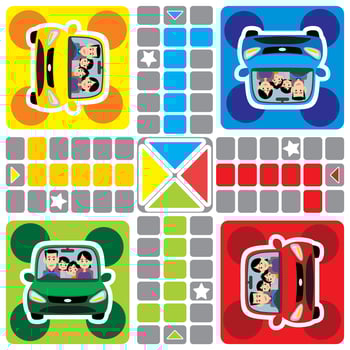 ludo board game family with car vector