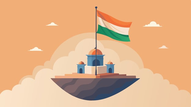 Indian Tricolor flag illustration for Independence Day 15th August Happy Independence Day of India vector