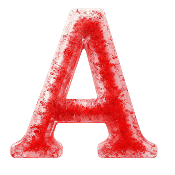 English letter A. red colour. letter A isolated on transparent png