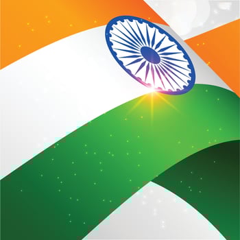 Indian flag with Blue Ashoka wheel illustration vector