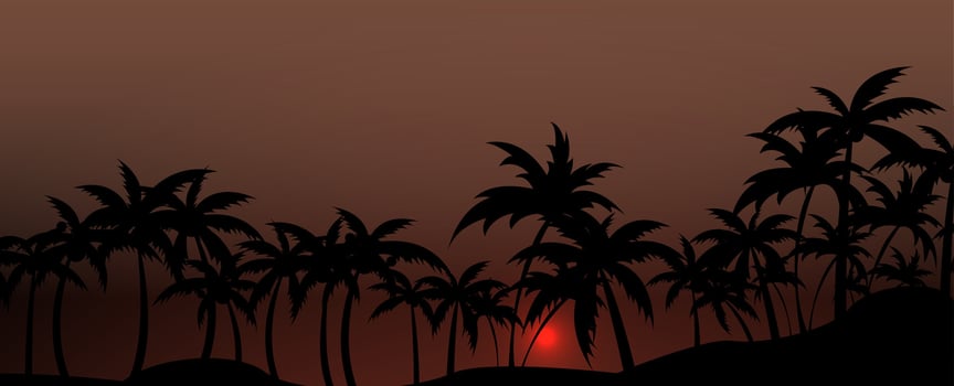 Sunsets, Sandy Toes, and Swaying Palm Trees vector