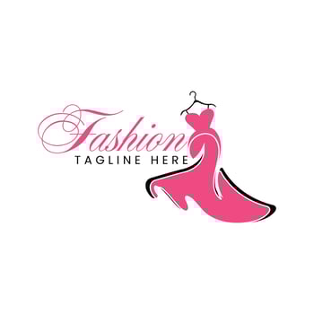 Dress Design, Fashion design logo template vector