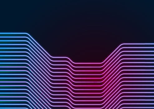 Blue ultraviolet neon laser lines technology background vector