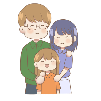 cute cartoon father mother and daughter png