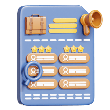 Candidate selection 3D Illustration png