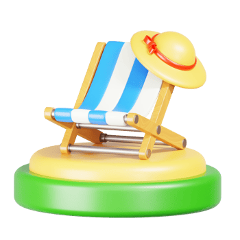 Beach Chairs 3D Illustration png