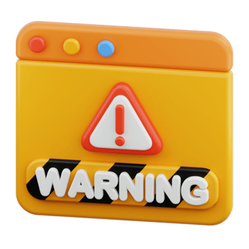 Website Warning 3D Illustration png