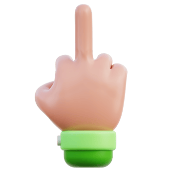 Middle Finger Hand Gesture 3D Illustration png