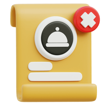 Cancel Food Order 3D Illustration png