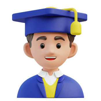 Graduate Student 3D Illustration png