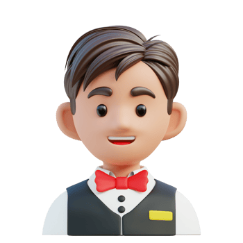Waiter 3D Illustration png