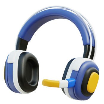 Gaming Headphone 3D Illustration png