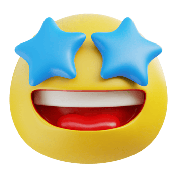 starstruck Emoji 3D Illustration png