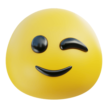 Winking Emoji 3D Illustration png