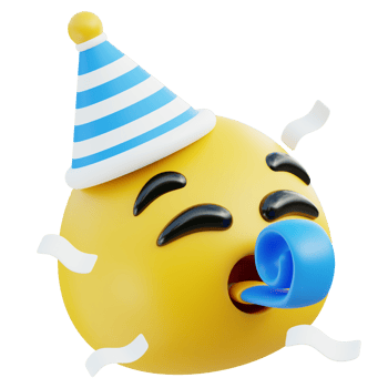 Celebrate Emoji 3D Illustration png