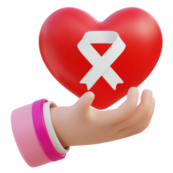 Donation Ribbon 3D Illustration png
