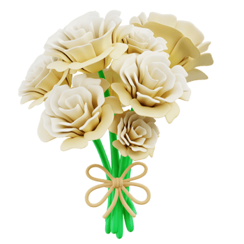 Blushing Pink bouquet 3D Illustration png