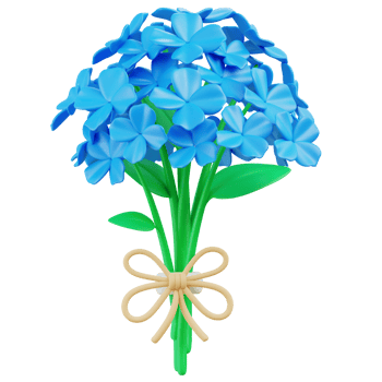 Hydrangea bouquet 3D Illustration png
