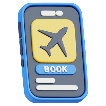 Airplane Booking 3D Illustration png